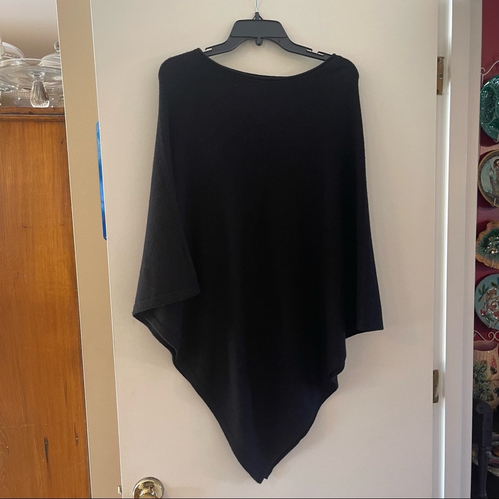 Tahari Black Cashmere Poncho